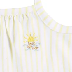 2-Piece Baby Girls Yellow Stripe Tank Top & Diaper Cover Set