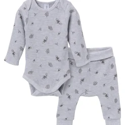 2-Piece Baby Neutral Acorn Grey Heather Bodysuit and Pant Set
