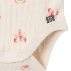 4-Piece Baby Neutral Beige Lobster Short Sleeve Bodysuits and Shorts Set