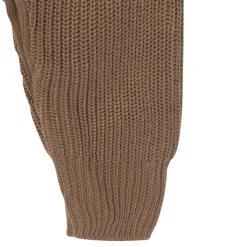 2-Piece Baby Neutral Brown Sweater Romper & Hat Set