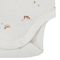 4-Piece Baby Neutral Horse Barn Short Sleeve Bodysuits and Shorts Set