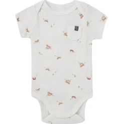 4-Piece Baby Neutral Horse Barn Short Sleeve Bodysuits and Shorts Set