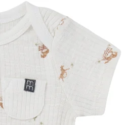 4-Piece Baby Neutral Horse Barn Short Sleeve Bodysuits and Shorts Set