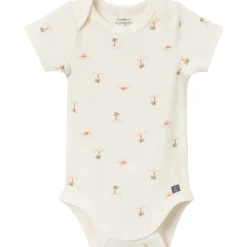 4-Piece Baby Neutral Ivory Mini Island Short Sleeve Bodysuits and Shorts Set
