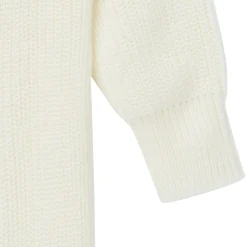 2-Piece Baby Neutral Ivory Sweater Romper & Hat Set