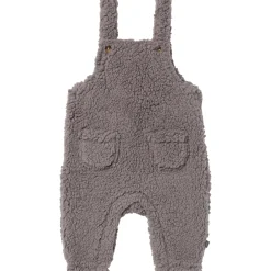 2-Piece Baby Neutral Medium Gray Microplush Overalls
