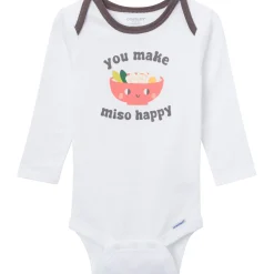 4-Piece Baby Neutral Miso Happy Onesies® Bodysuits and Pants
