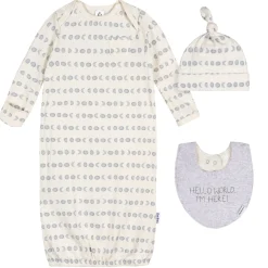 3-Piece Baby Neutral Moons Gown Set