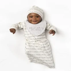 3-Piece Baby Neutral Moons Gown Set