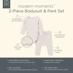 2-Piece Baby Neutral Red Moose Bodysuit and Pant Set