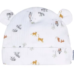 4-Piece Baby Neutral Safari Cap and Mitten Set