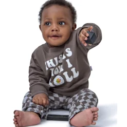 2-Piece Baby Neutral Sushi Roll Sweatshirt Set