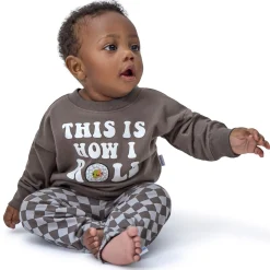 2-Piece Baby Neutral Sushi Roll Sweatshirt Set