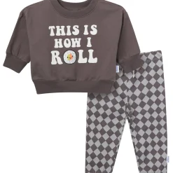 2-Piece Baby Neutral Sushi Roll Sweatshirt Set