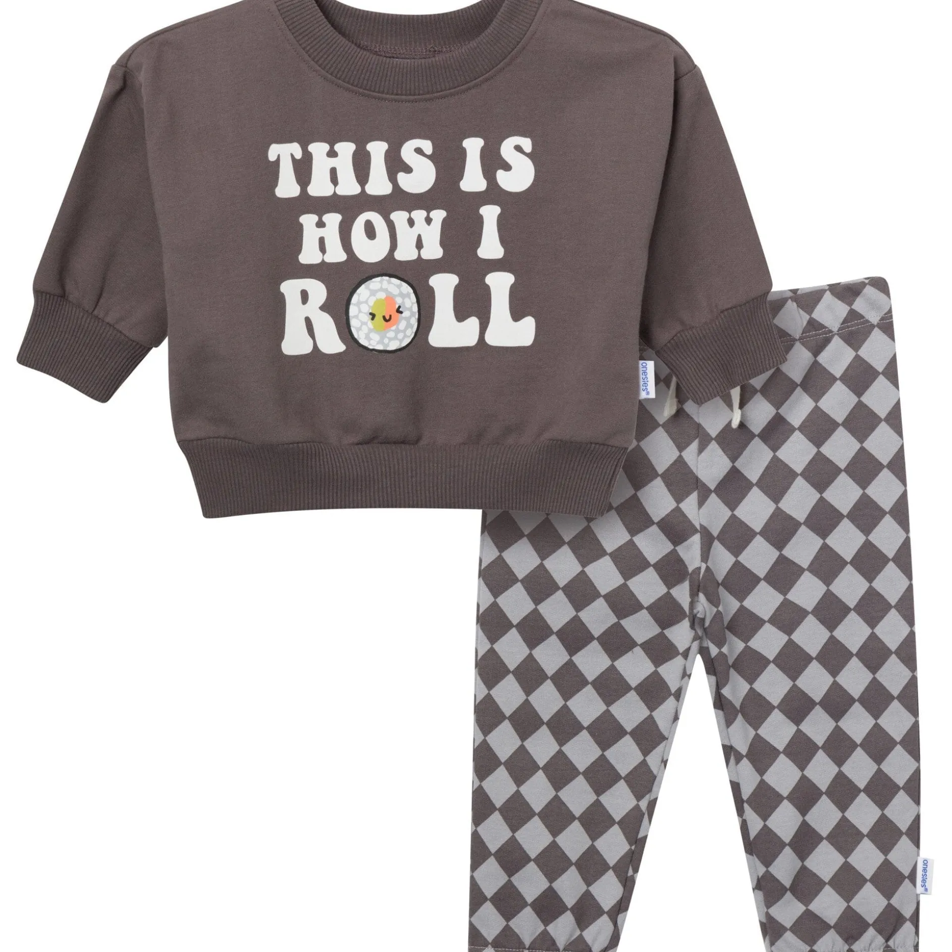 2-Piece Baby Neutral Sushi Roll Sweatshirt Set