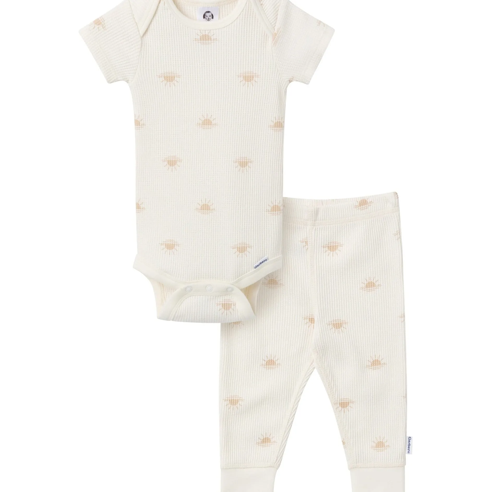 2-Piece Baby Neutral Yellow Sun Onesies® Bodysuit and Pants Set
