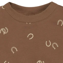 2-Piece Baby & Toddler Boys Brown Horseshoe Sweatshirt & Pant Set