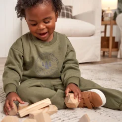 2-Piece Baby & Toddler Boys Olive Adventure Sweatshirt & Pant Set