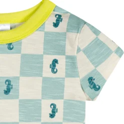 2-Piece Baby & Toddler Boys Teal Seahorse T-Shirt and Shorts Set