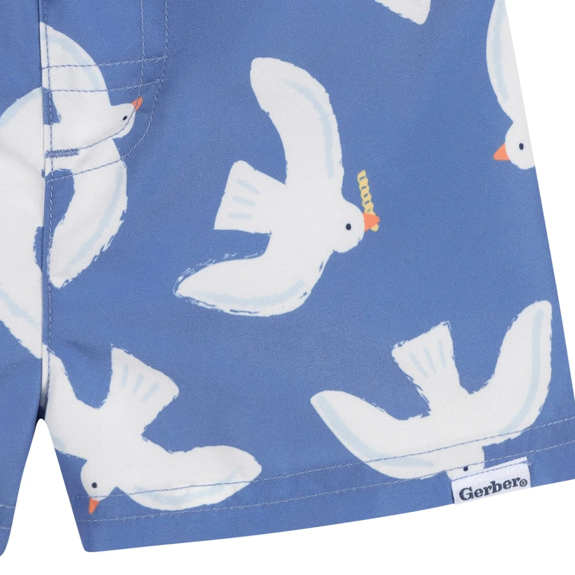 2-Piece Baby & Toddler Boys UPF 50+ Seagulls Rash Guard & Swim Trunks Set