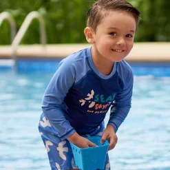 2-Piece Baby & Toddler Boys UPF 50+ Seagulls Rash Guard & Swim Trunks Set