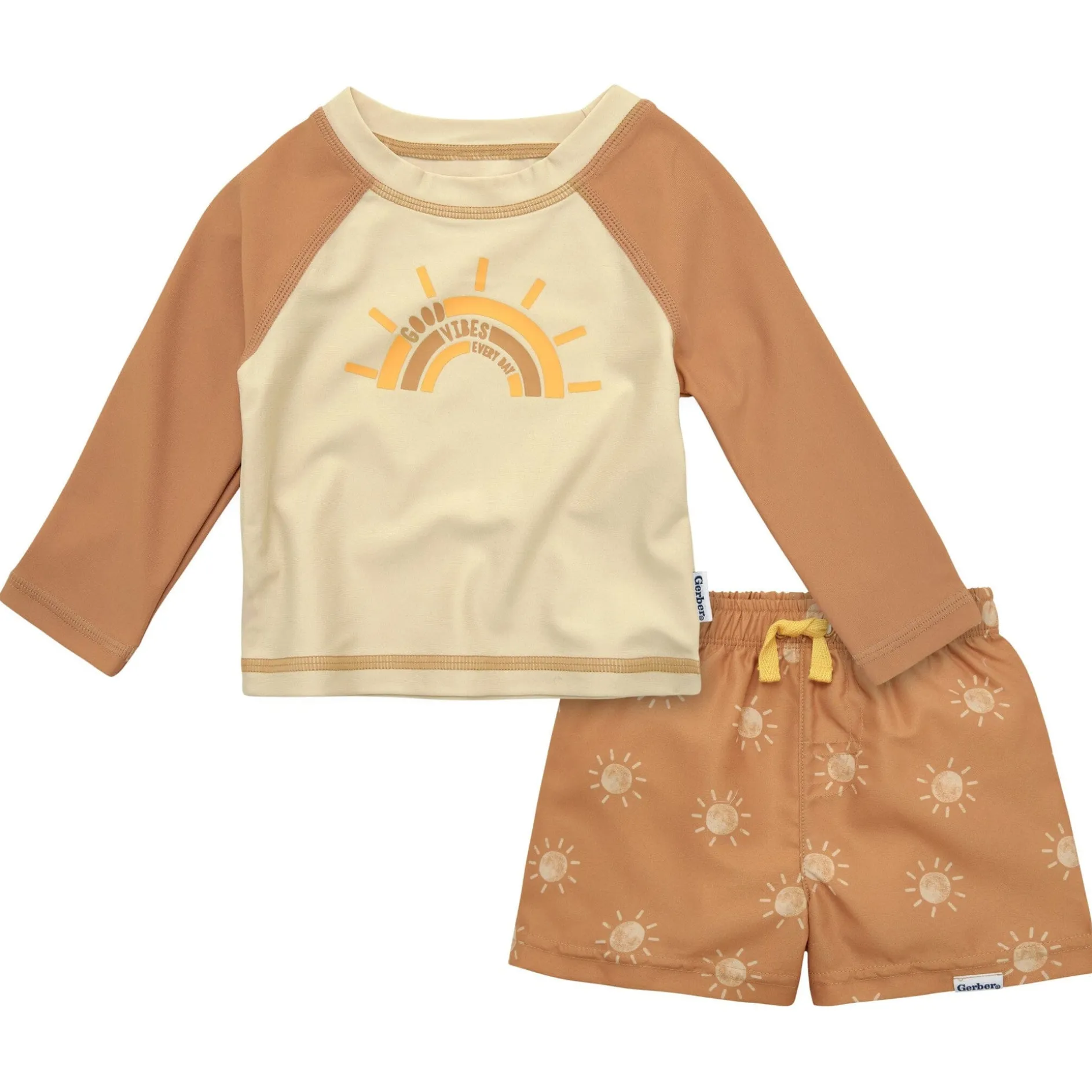2-Piece Baby & Toddler Boys UPF 50+ Suns Rash Guard & Swim Trunks Set