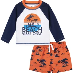 2-Piece Baby & Toddler Boys UPF 50+ Vacation Vibes Rash Guard & Swim Trunks Set