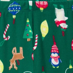 2-Piece Big Kids Neutral Ornaments Hacci Snug Fit Pajama Set