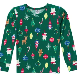 2-Piece Big Kids Neutral Ornaments Hacci Snug Fit Pajama Set