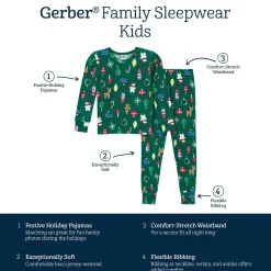 2-Piece Big Kids Neutral Ornaments Hacci Snug Fit Pajama Set