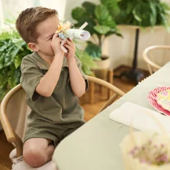2-Piece Boys Muted Olive Johnny Collar Shirt and Shorts Set
