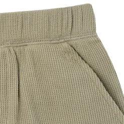 2-Piece Boys Muted Olive Johnny Collar Shirt and Shorts Set