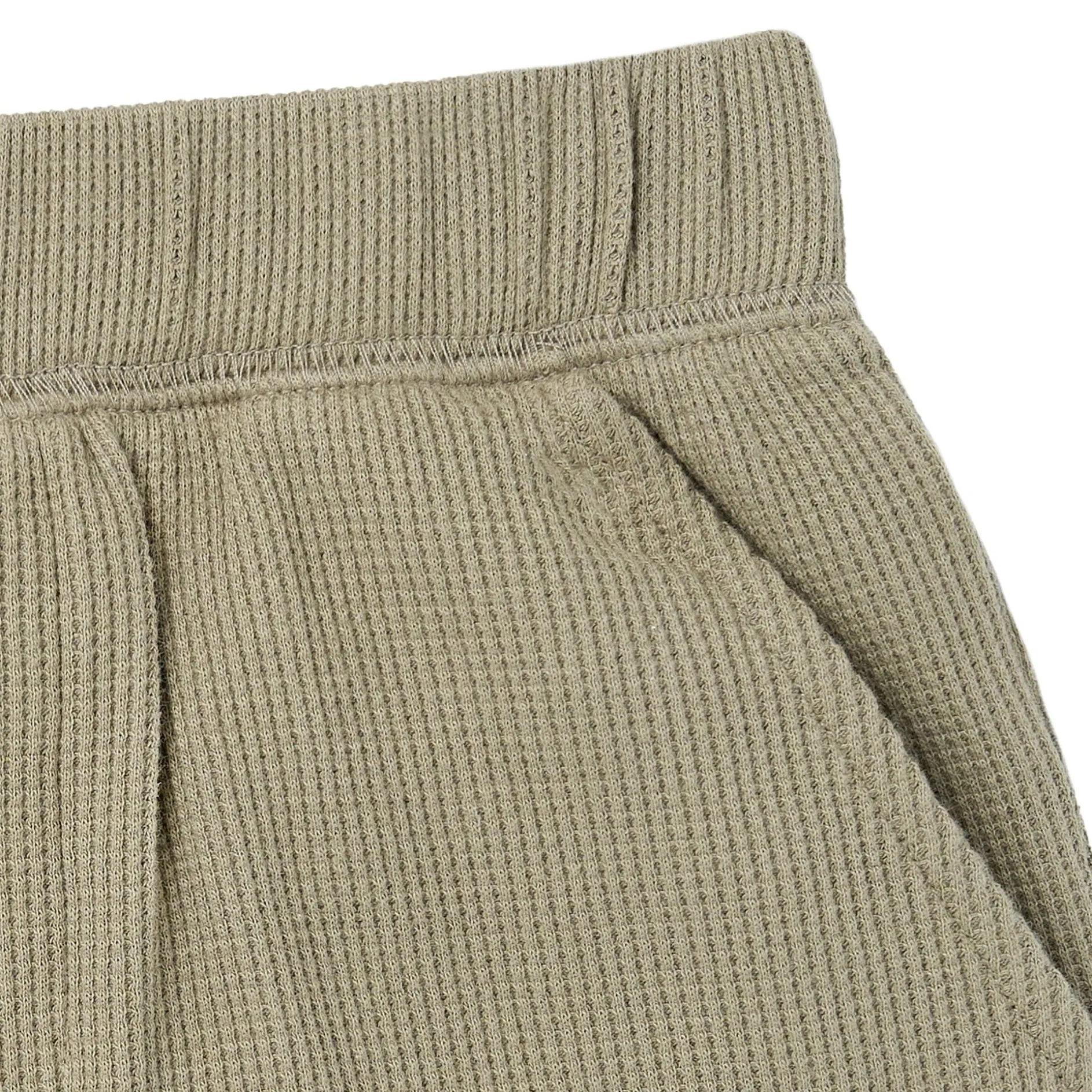 2-Piece Boys Muted Olive Johnny Collar Shirt and Shorts Set