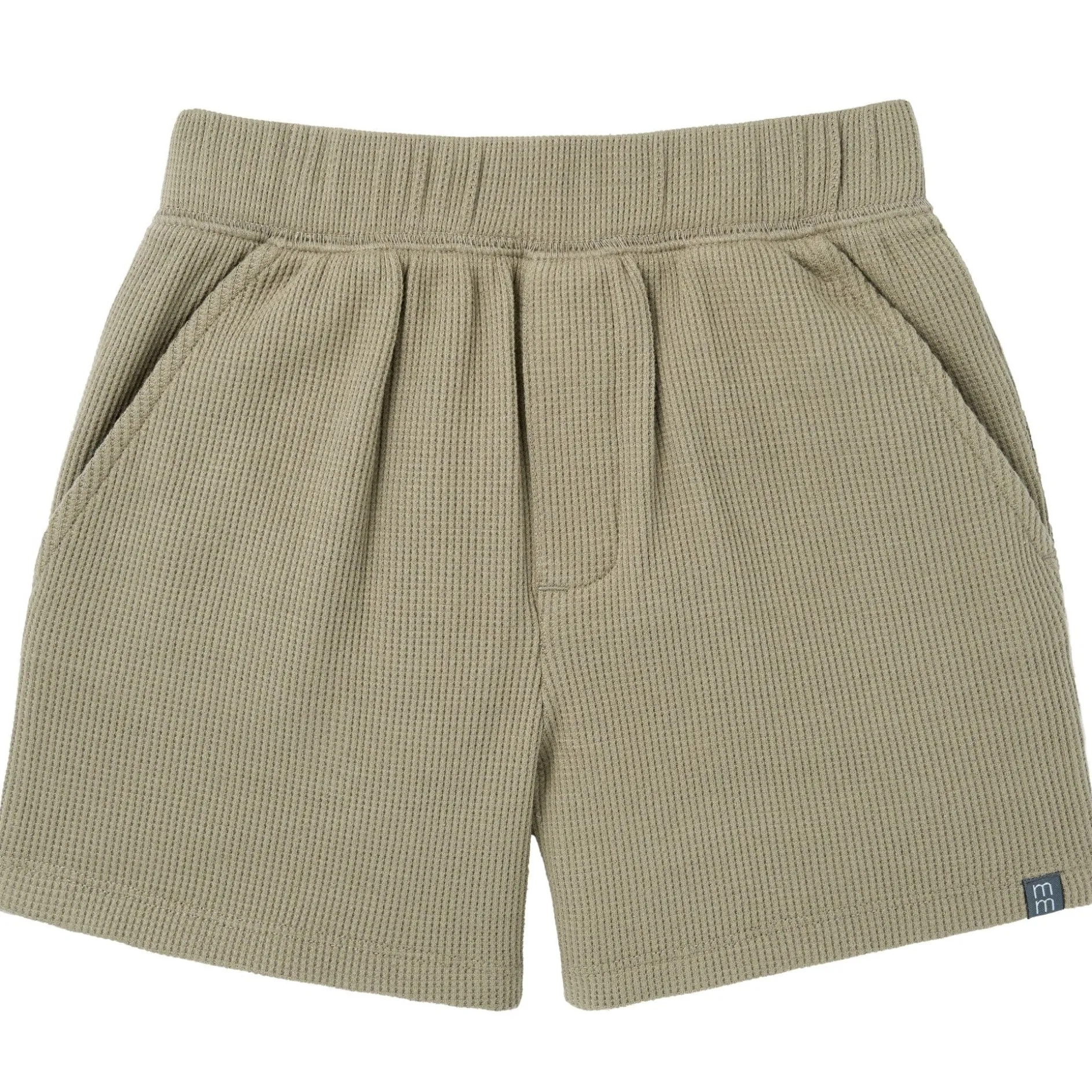 2-Piece Boys Muted Olive Johnny Collar Shirt and Shorts Set