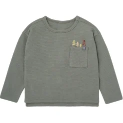 2-Piece Boys Olive Green Trees Long Sleeve T-Shirt and Jogger Set