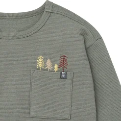 2-Piece Boys Olive Green Trees Long Sleeve T-Shirt and Jogger Set
