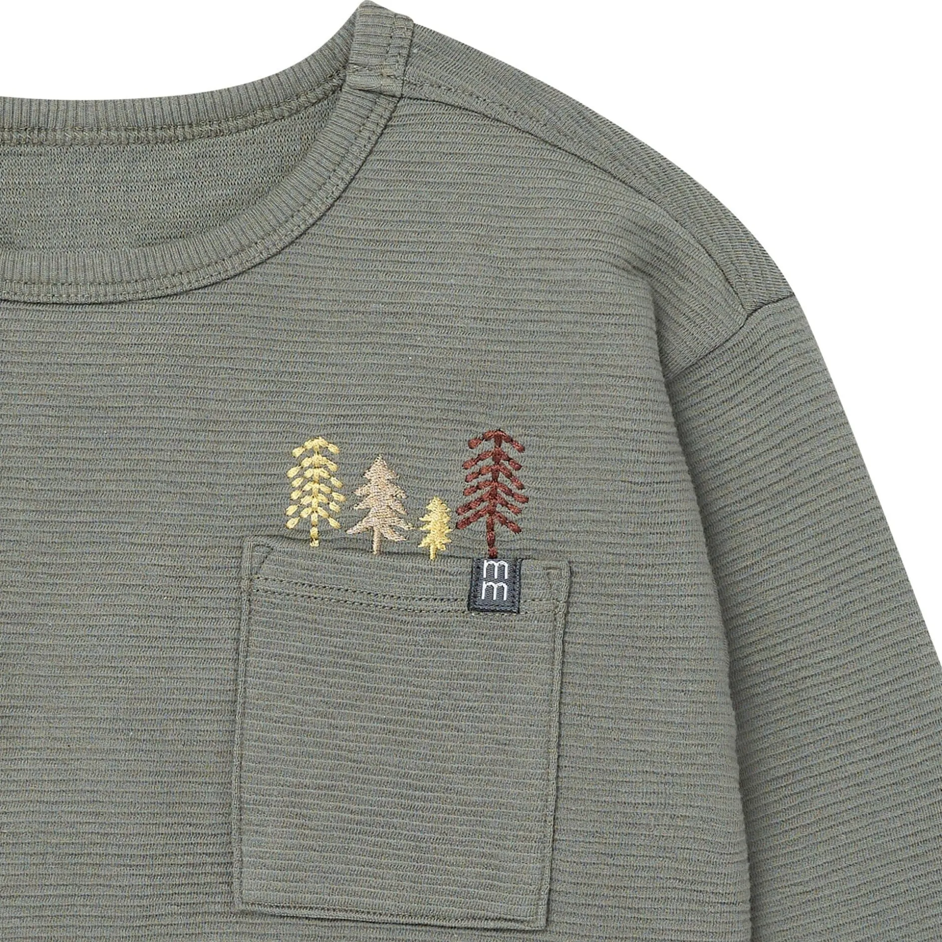 2-Piece Boys Olive Green Trees Long Sleeve T-Shirt and Jogger Set