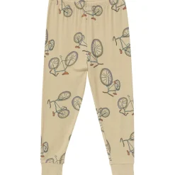 4-Piece Boys Olive Grey Bicycle Viscose Snug Fit Pajama Set