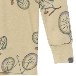 4-Piece Boys Olive Grey Bicycle Viscose Snug Fit Pajama Set