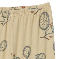 4-Piece Boys Olive Grey Bicycle Viscose Snug Fit Pajama Set