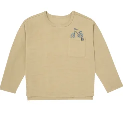 2-Piece Boys Olive Grey Bicycle Long Sleeve T-Shirt and Jogger Set