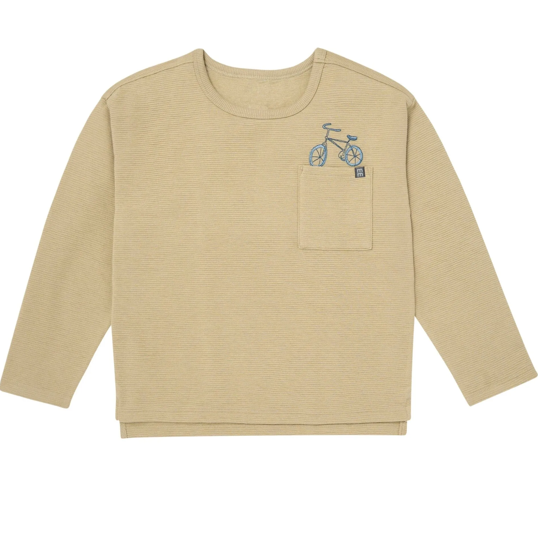 2-Piece Boys Olive Grey Bicycle Long Sleeve T-Shirt and Jogger Set