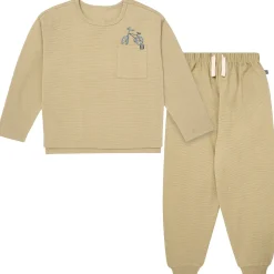 2-Piece Boys Olive Grey Bicycle Long Sleeve T-Shirt and Jogger Set