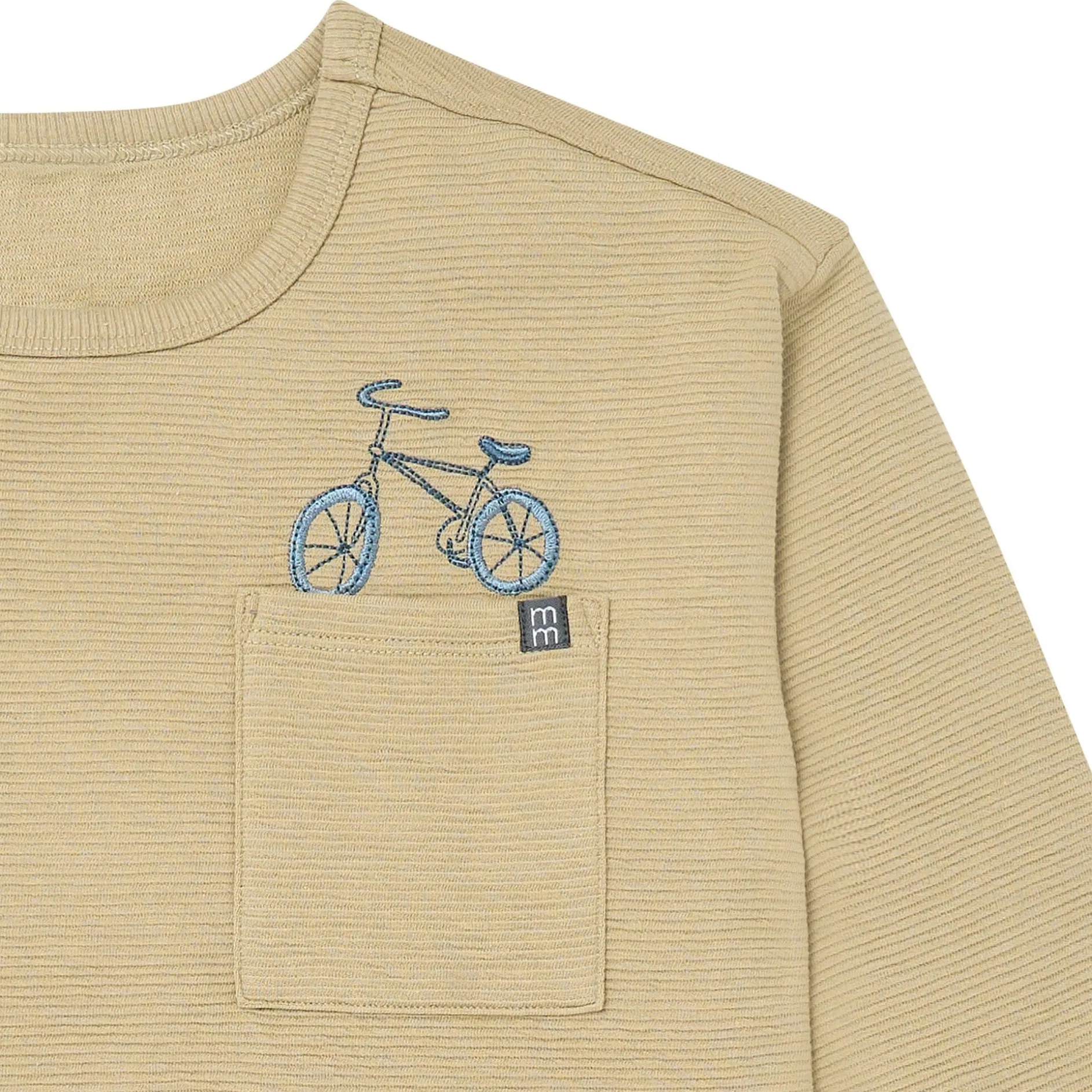 2-Piece Boys Olive Grey Bicycle Long Sleeve T-Shirt and Jogger Set