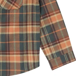 2-Piece Boys Orange Plaid Shirt and Pant Set