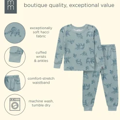2-Piece Boys Woodland Animals Snug Fit Pajama Set
