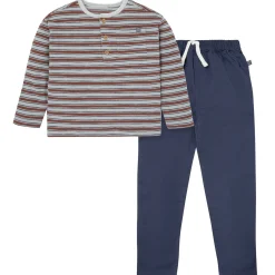2-Piece Boys Wrought Iron Stripe Henley Top and Pant Set