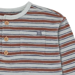 2-Piece Boys Wrought Iron Stripe Henley Top and Pant Set