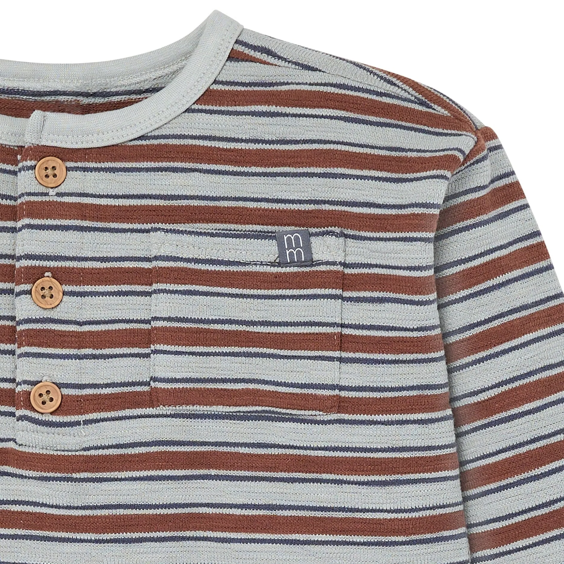 2-Piece Boys Wrought Iron Stripe Henley Top and Pant Set