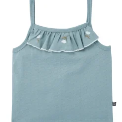 4-Piece Girls Blue Floral Tank Tops & Shorts Set